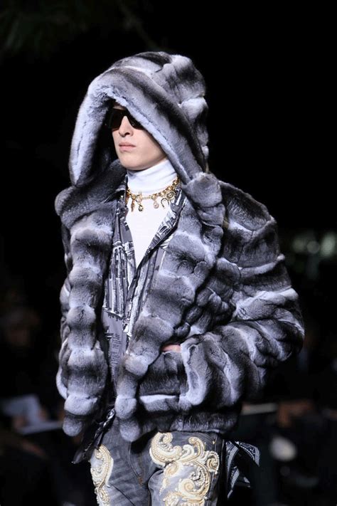 versace fur coat mens